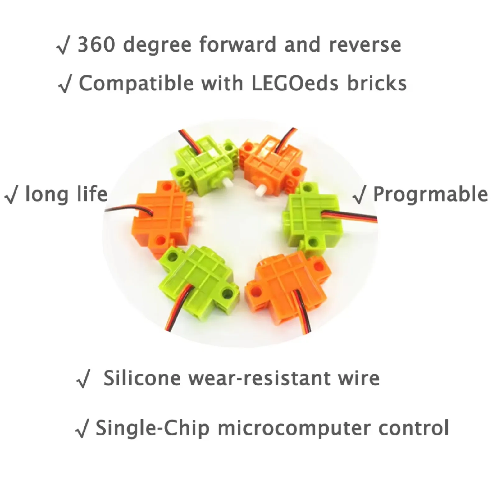 Microbit Robot - 4 Stück Geekservo 360-Grad-Dauerservos, kompatibel mit