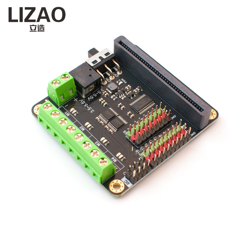 Microbit Robot - Micro:bit V2.0 Motor-Treiber-Erweiterungsplatine mit 4 DC-Motoren,