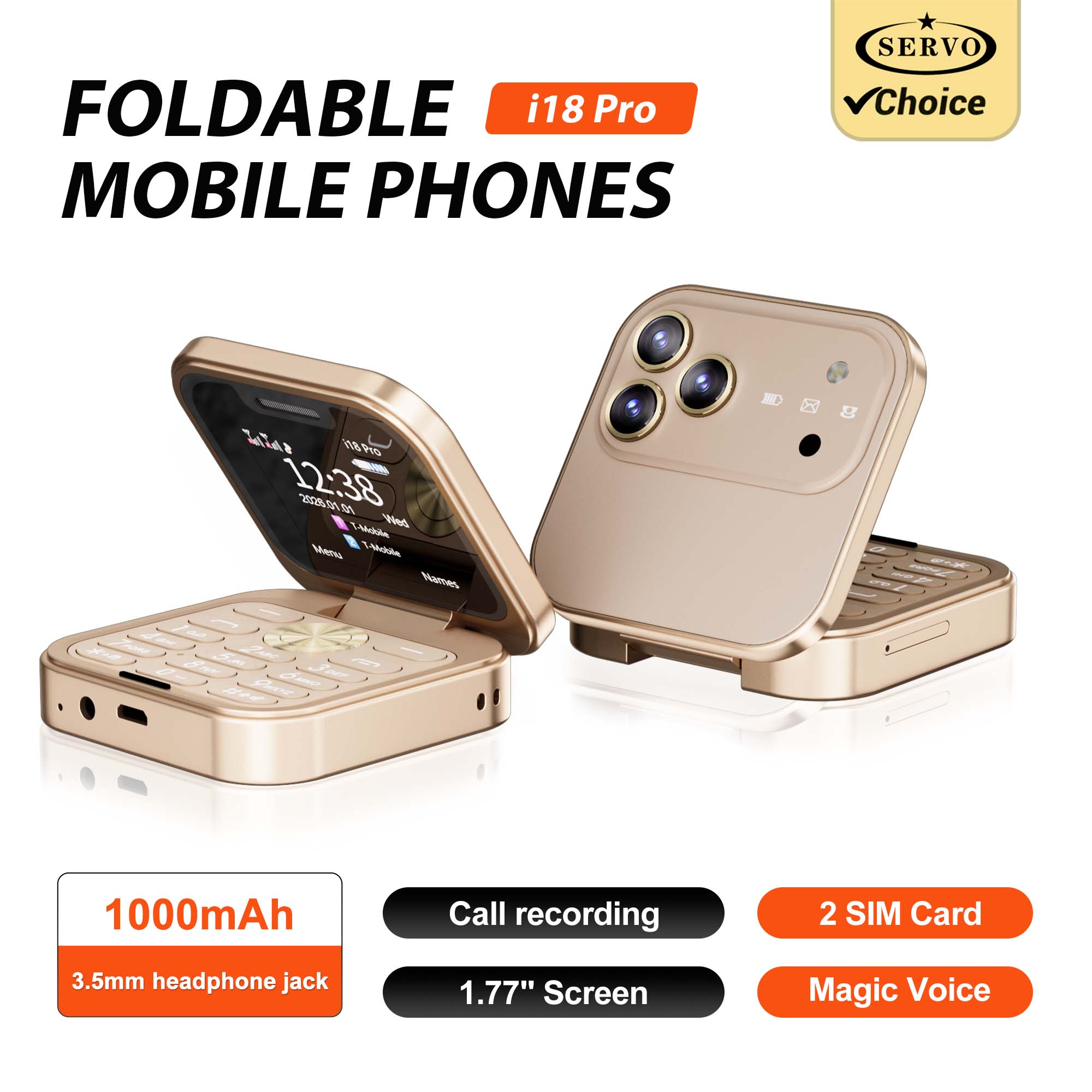Servo Pan Tilt - SERVO I18PRO Mini Klapp-Handy Dual-SIM Standby