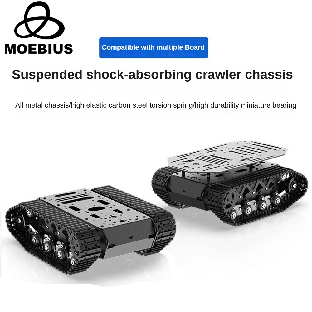 Tracked Robot Chassis - 10kg Nutzlast Metall Stoßdämpfer Tank Chassis
